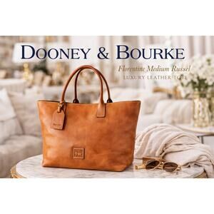 Dooney & Bourke Florentine Medium Russel Bag Natural Tan Leather Tote 8L569